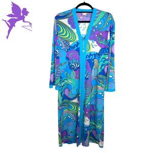 VINTAGE Kassatly Shop Palm Beach Zipper Front Hostess Robe